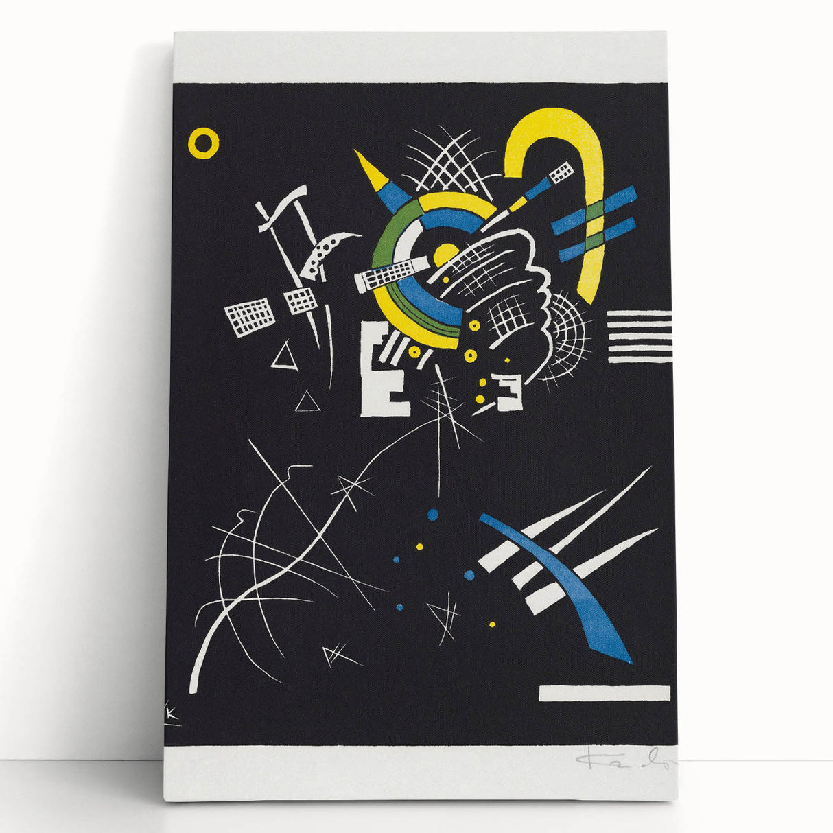 Abstract Geometric Modern Wall Art - Bold Black and Yellow Print