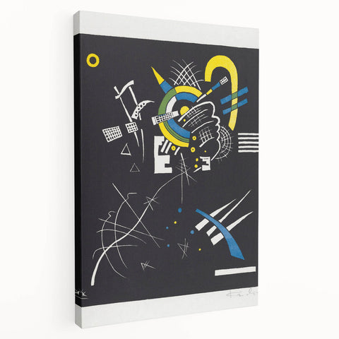 Abstract Geometric Modern Wall Art - Bold Black and Yellow Print