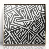Bold Geometric Black and White Wall Art – Framed & Canvas