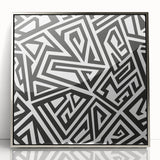 Bold Geometric Black and White Wall Art – Framed & Canvas