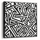 Bold Geometric Black and White Wall Art – Framed & Canvas