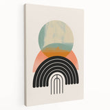 Canvas Art for Dining Area - Retro Geometric Abstract Print