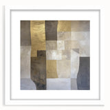 Abstract Geometric Wall Art – Gold and Beige Modern Canvas Print