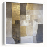 Abstract Geometric Wall Art – Gold and Beige Modern Canvas Print