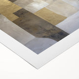 Abstract Geometric Wall Art – Gold and Beige Modern Canvas Print