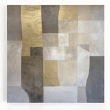 Abstract Geometric Wall Art – Gold and Beige Modern Canvas Print