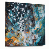 Modern Office Wall Art - Abstract Teal & Gold Corporate Print
