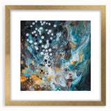 Modern Office Wall Art - Abstract Teal & Gold Corporate Print