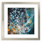 Modern Office Wall Art - Abstract Teal & Gold Corporate Print