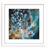 Modern Office Wall Art - Abstract Teal & Gold Corporate Print