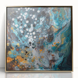 Modern Office Wall Art - Abstract Teal & Gold Corporate Print