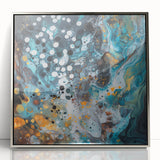 Modern Office Wall Art - Abstract Teal & Gold Corporate Print