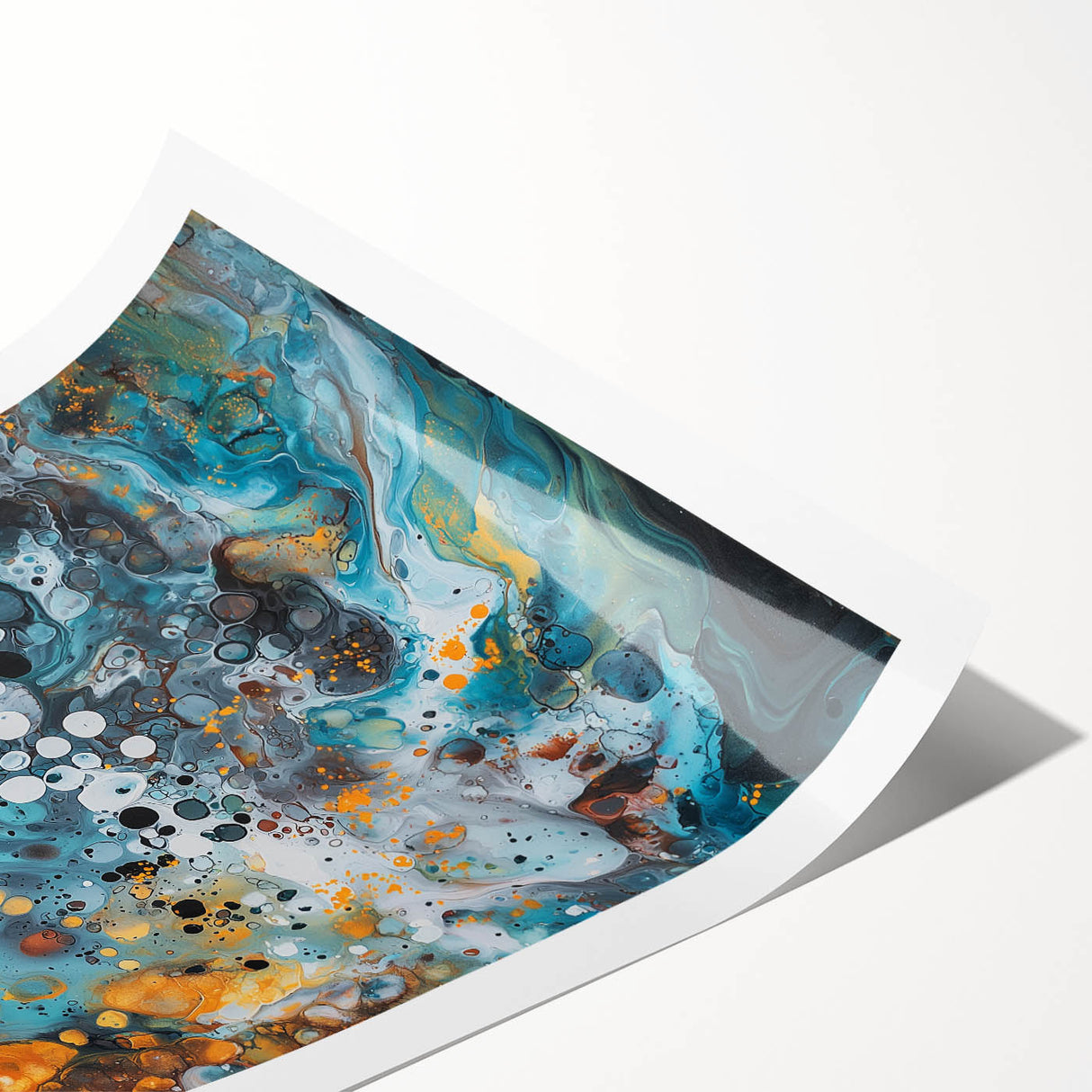 Modern Office Wall Art - Abstract Teal & Gold Corporate Print