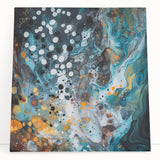 Modern Office Wall Art - Abstract Teal & Gold Corporate Print
