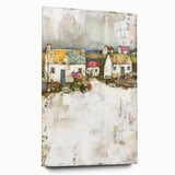 Abstract architectural wall art displayed on acrylic glass, showcasing geometric shapes in vibrant colors, emphasizing modern design aesthetics suitable for contemporary interiors.