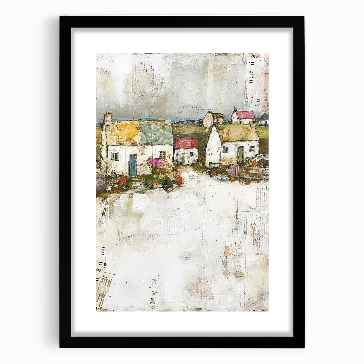 Abstract architecture wall art framed in black, featuring geometric shapes and muted tones, perfect for modern home decor. Ideal for enhancing contemporary spaces.