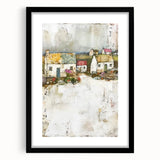 Abstract architecture wall art framed in black, featuring geometric shapes and muted tones, perfect for modern home decor. Ideal for enhancing contemporary spaces.