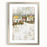 Abstract architecture wall art framed with a silver mat, showcasing geometric patterns and a modern aesthetic, ideal for contemporary home decor.