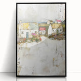 Framed abstract architecture wall art in black acrylic, showcasing geometric shapes and modern design elements, perfect for contemporary home decor.