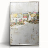 Framed abstract architecture wall art in silver acrylic, showcasing geometric designs and a sleek front view, ideal for modern decor enhancement.