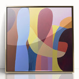 Abstract geometric framed acrylic artwork showcasing a harmonious blend of gold and white hues, ideal for modern home decor. Perfectly designed to enhance contemporary interiors with its striking visual appeal.