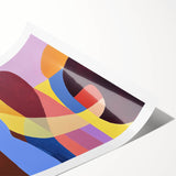 Abstract geometric rolled print showcasing vibrant colors and intricate patterns, designed for modern décor. Ideal for enhancing interior spaces with artistic flair.