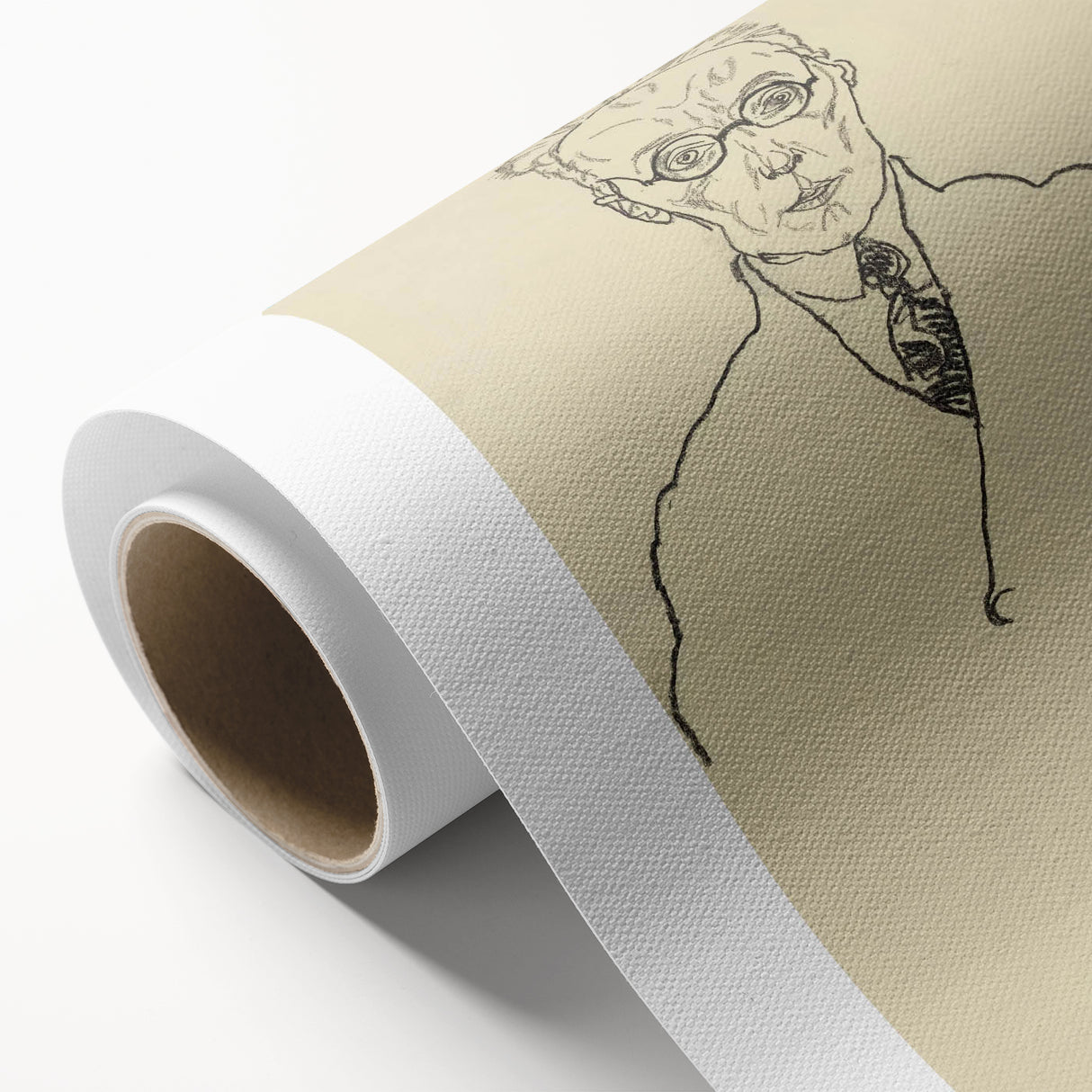 Striking Art Deco Wall Art - Minimalist Portrait of Franz Blei in Ink