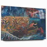 Expressionist Compassion Scene – Carrying the Sick Canvas Wall Art
