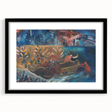 Expressionist Compassion Scene – Carrying the Sick Canvas Wall Art
