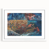 Expressionist Compassion Scene – Carrying the Sick Canvas Wall Art