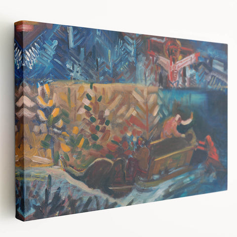 Expressionist Compassion Scene – Carrying the Sick Canvas Wall Art