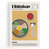 Large black and white wall art on stretched canvas featuring an assortment of detailed food dishes, ideal for kitchen art.