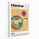 Large canvas print depicting a variety of colorful food dishes, ideal for kitchen wall art.