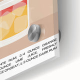 Large abstract wall art in mid-century modernist style on acrylic glass, featuring vibrant multicolor patterns.