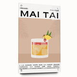 Large abstract wall art on acrylic glass depicting vibrant food and drink motifs, ideal for dining room decor.