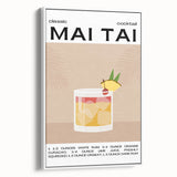 Vintage poster art of colorful cocktails on a black background, framed canvas, ideal for living room decor.