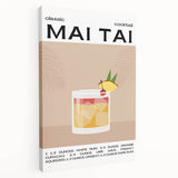 Large art depicting various colorful fruits and beverages on stretched canvas, suitable for kitchen wall decor.