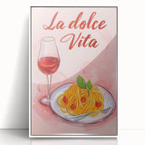 Acrylic print of a food-inspired art deco poster with pastel colors, ideal for nursery wall art.