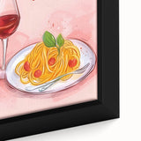 Extra large black wall art featuring colorful, textured food motifs on framed canvas, ideal for living room decor.