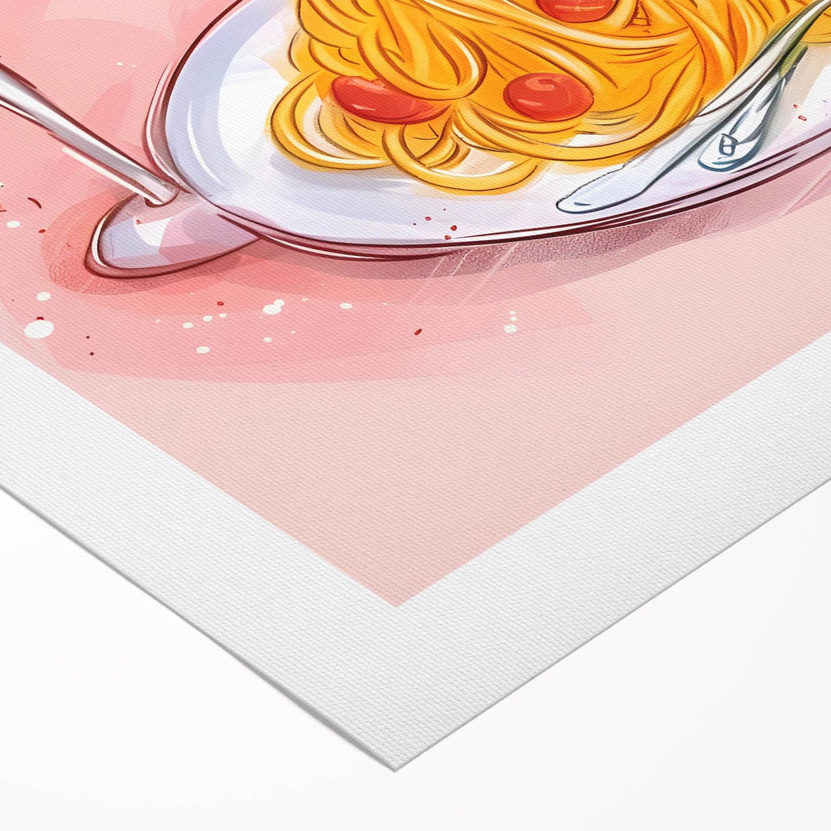 Art deco poster featuring a stylized food illustration on rolled canvas, suitable for dining room decor.