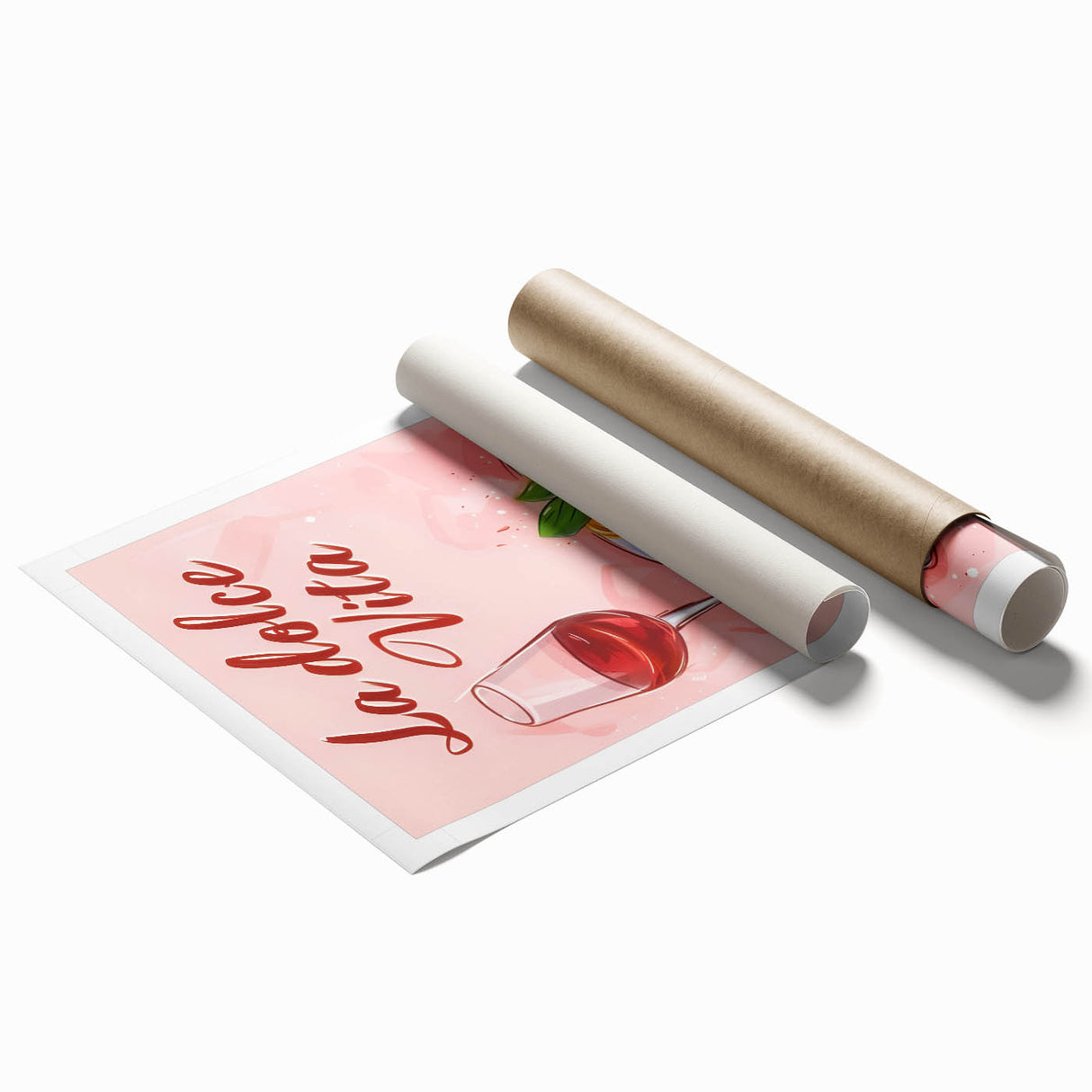 Extra large rolled print featuring a floral art design in pastel shades.