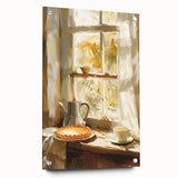 Acrylic print of assorted pastries in soft pastel shades, suitable for dining room decor.