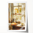 Rolled print featuring an assortment of pastries in soft pastel hues, ideal for dining room wall art.
