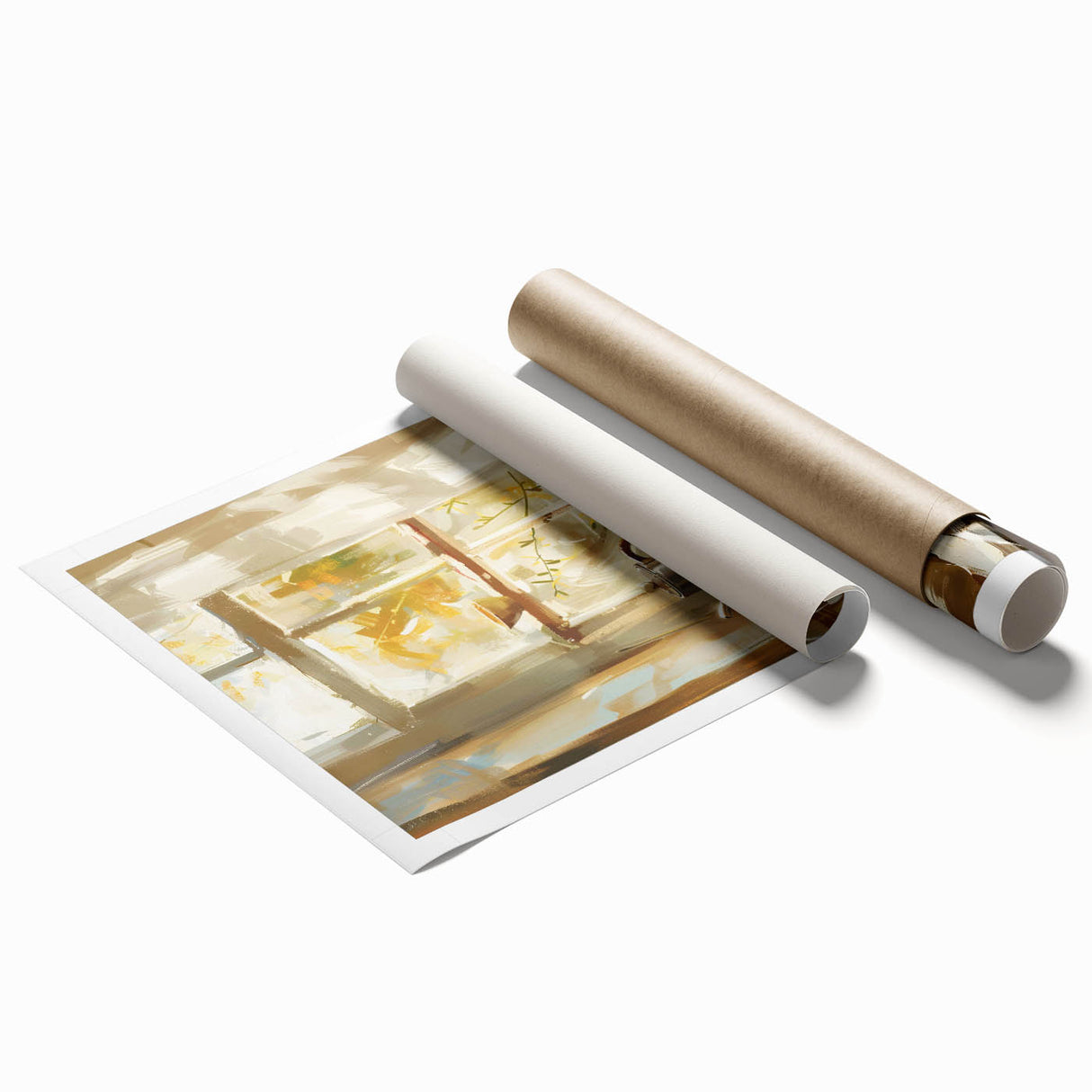 Extra large rolled print of floral art in pastel shades, ideal for classy bathroom or large living room wall art.