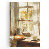 Black and white stretched canvas featuring an array of pastries, ideal for kitchen wall art.