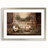 Farmhouse Holiday Chickens – Rustic Christmas Wall Decor