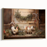 Farmhouse Holiday Chickens – Rustic Christmas Wall Decor