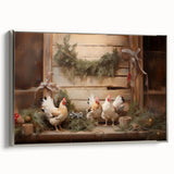 Farmhouse Holiday Chickens – Rustic Christmas Wall Decor