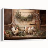 Farmhouse Holiday Chickens – Rustic Christmas Wall Decor