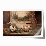 Farmhouse Holiday Chickens – Rustic Christmas Wall Decor